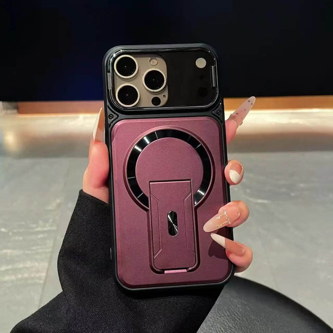 Camera Lens Protector - Fold Stand Magnetic Armor Case for