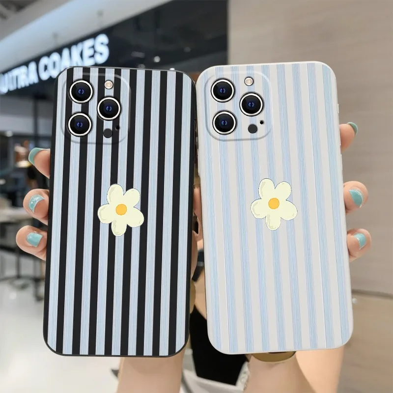 Stripes Flower Korean Phone Ca - Apple Iphone 15 Pro Max recension och pris