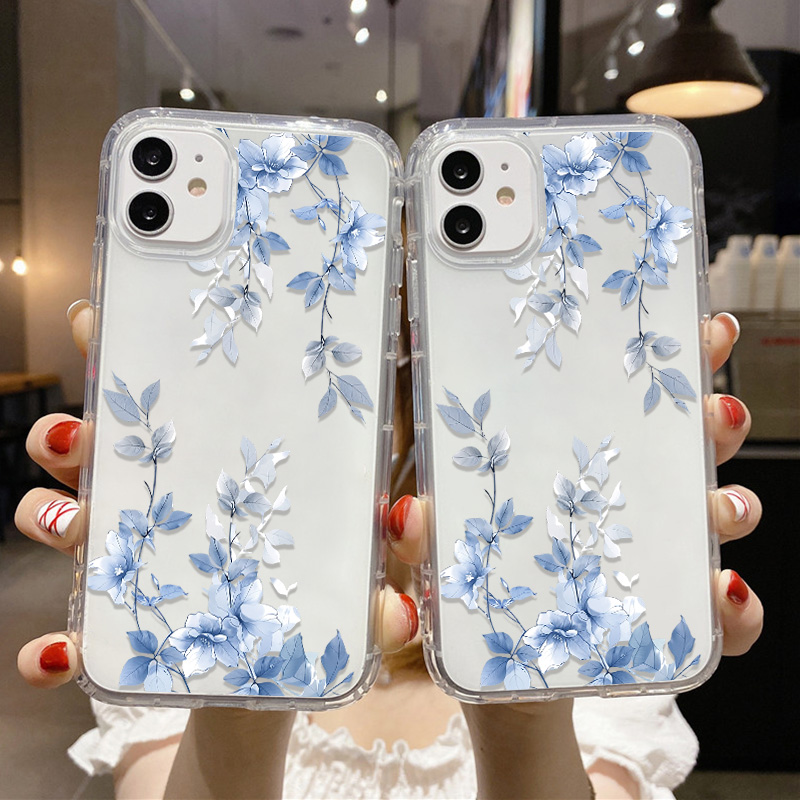 Blue Flower Transparent Phone  - Apple Iphone 15 Pro Max recension och pris